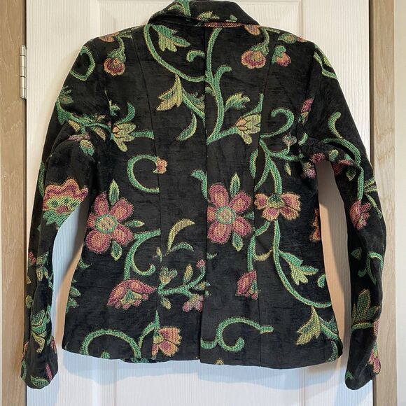 Erin London Tapestry blazer jacket womens PS brocade vntg artsy shoulder pads - Picture 6 of 13